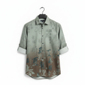 Artistic Script Print Ombre Casual Men's Shirt