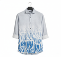 Men's Full-Sleeve Casual Shirt - Blue Graffiti Print