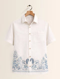 Bottom Flower Printed Men's Shirt - XPST